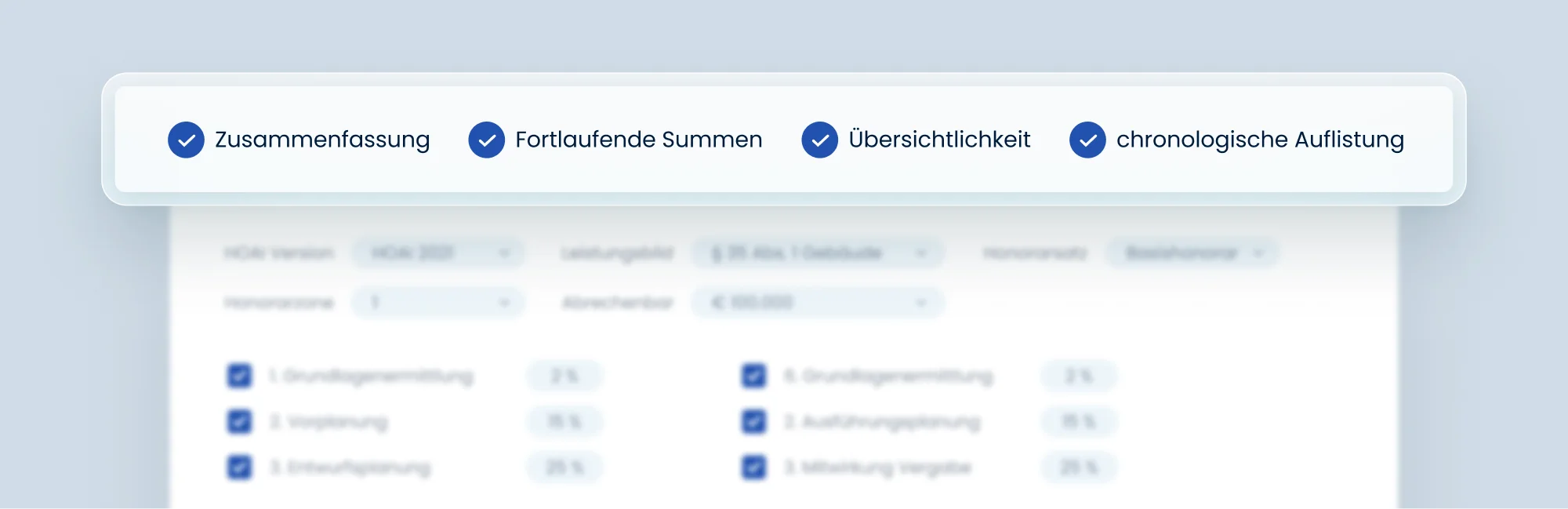Kumulierte Abrechnung integriert.