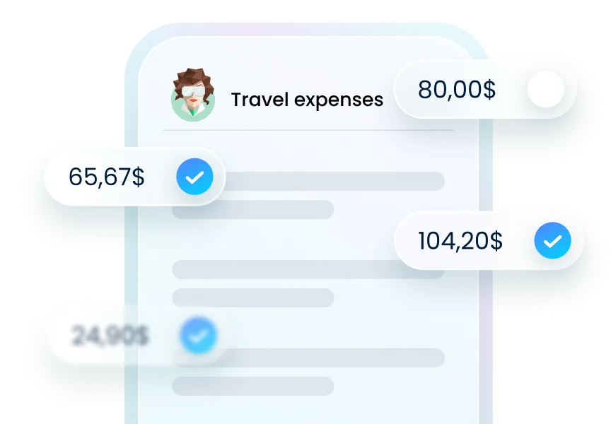 Scan receipts using the app and upload them directly.