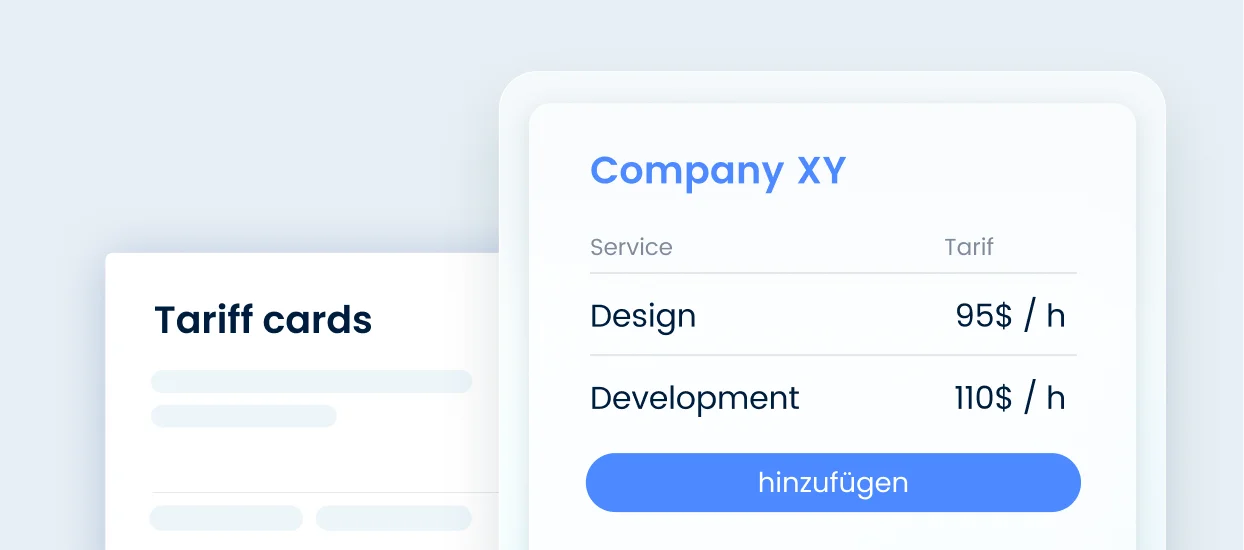 Individual rate cards