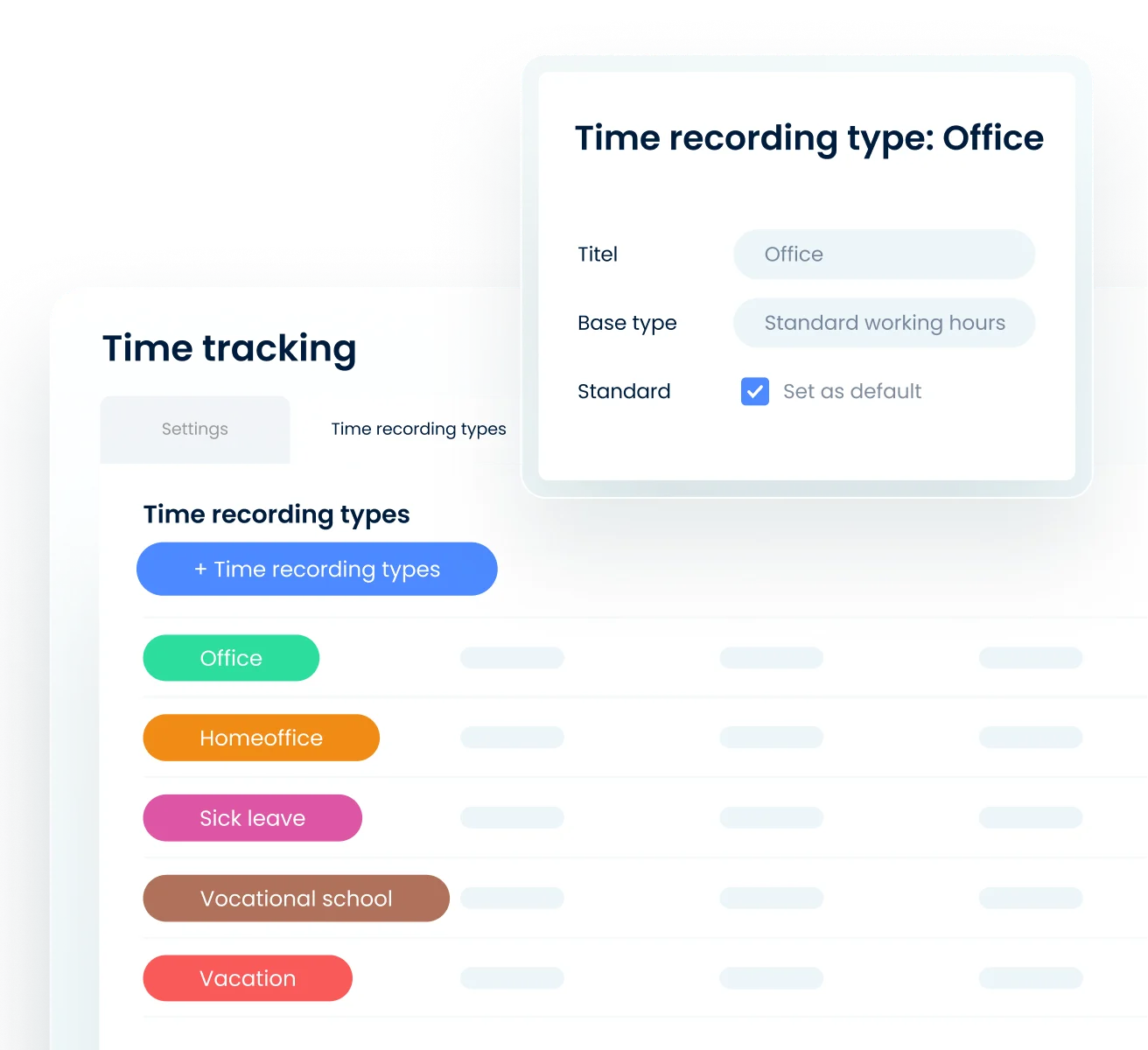 Create individual absence types for your company