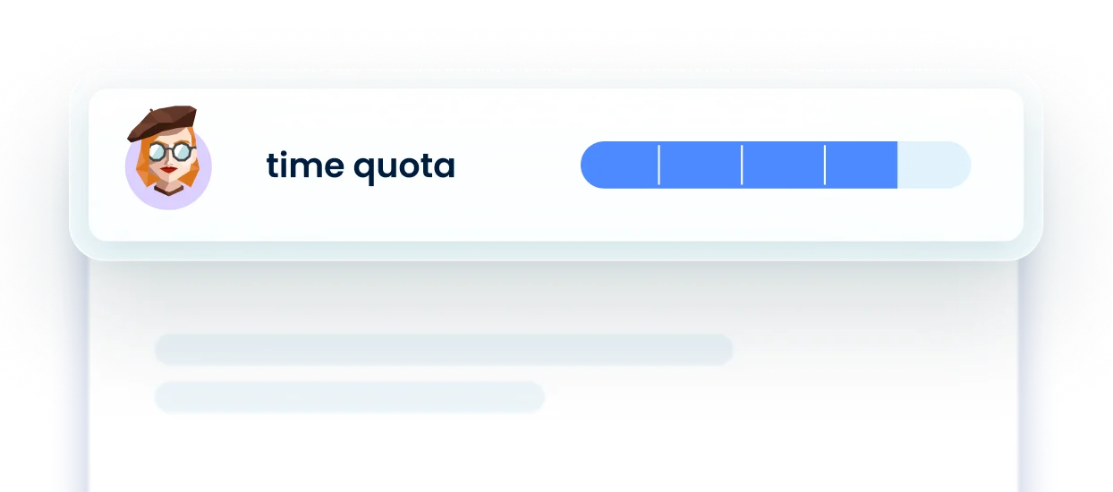 Keep track of time quotas. Optimize the company's profitability.