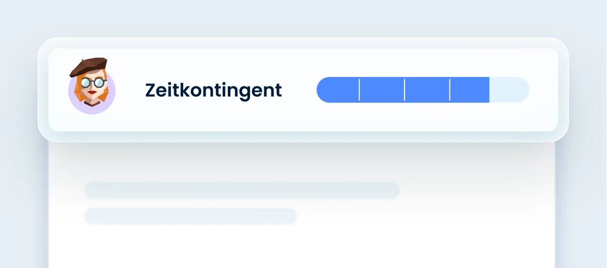 Behalten Sie Zeitkontingente im Blick. Optimieren Sie die Profitabilität der Firma.