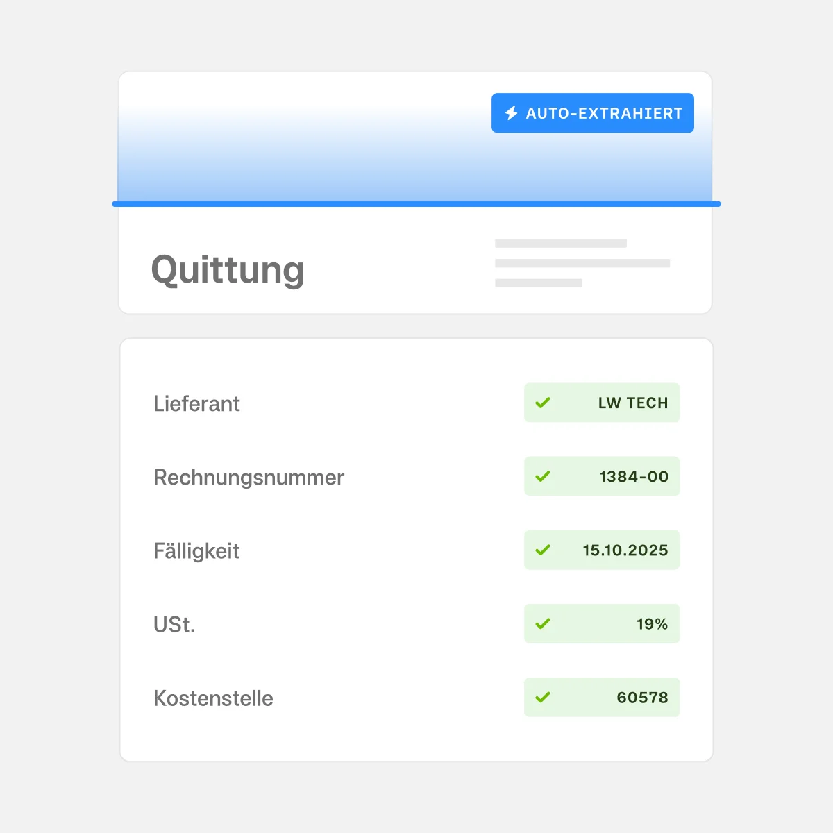 Nie wieder Belegen hinterherlaufen.